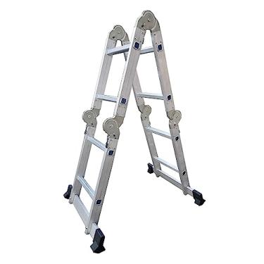 Imagem de Escada Multifuncional de Alumínio 4x2 8 Degraus Alcance de 2,29m Leve, Resistente, Durável e Versátil Fácil de Guardar Dobrável para Todas as Suas Necessidades.