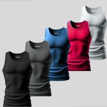 Imagem de Kit 5 Camisa Regata Dry Academia Fitness Térmica Uv Cavada - Labela Fi