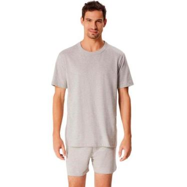 Imagem de Pijama Curto Masculino Hering Algodão, Mescla claro, P