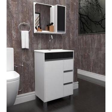 Imagem de Gabinete / Armário Para Banheiro Fit Style 60 Ebano - Gabinetto