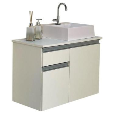 Imagem de Gabinete Balcão Banheiro Mdf - Abrzo 70Cm Com Cuba - Abrazzo Home Deco