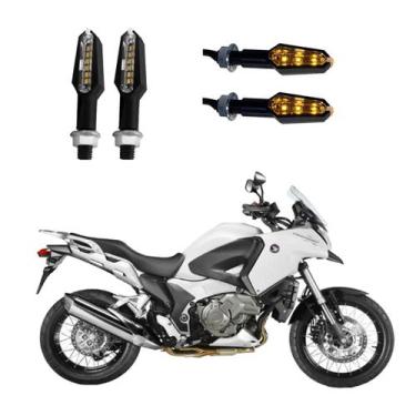 Imagem de KIT 4 Luz Seta Esportiva Pisca de Led Modelo P29 Para Moto Honda VRF 1