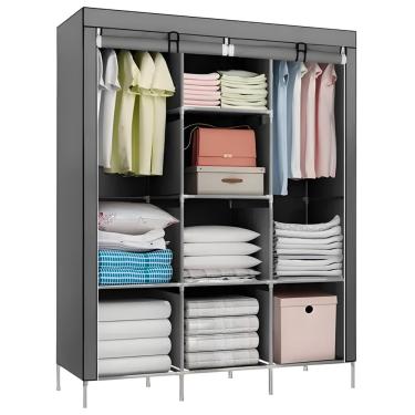 Imagem de Guarda Roupa Dobrável Organizador De Roupa Cinza 88130b