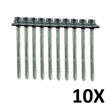 Imagem de Kit 10 Parafuso Para Telha Com Arruelas 5/16''X110 Mm - Parafuso De Te