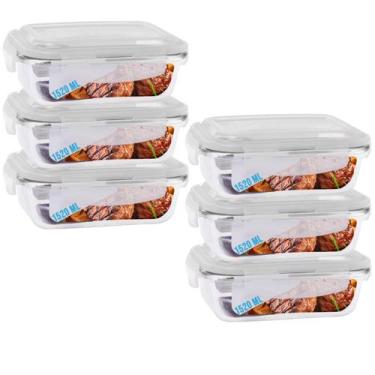 Imagem de Jogo 6 Pote de Vidro Hermético Marmita Tampa 4 Travas 1520ml - QUALITY