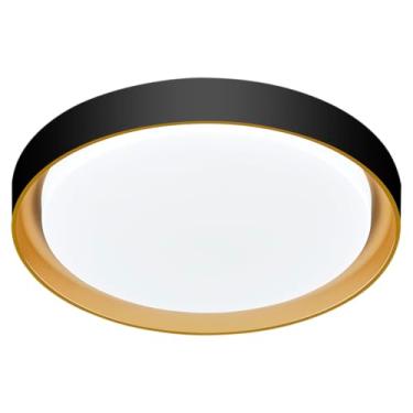 Imagem de Luminária Plafon LED Siena Redondo Preto/Dourado 41cm 30w - 3 Tons | LY-9571/41Y PT+DR
