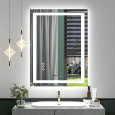Imagem de Espelho de banheiro iluminado por LED ODDSAN 60x80cm com antiembaçante