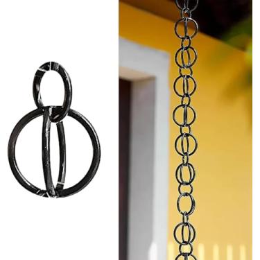 Imagem de Anel De Corrente De Chuva Substituição De Corrente De Chuva Para Calhas, Corrente De Chuva Calha Círculo Coletor De Chuva Sino De Vento, Desviador De Água Da Chuva Temple, Style2, 240cm (8ft)