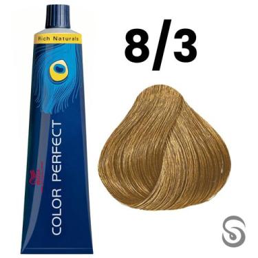 Imagem de Wella Perfect Color 8/3 Louro Claro Dourado Rich Naturals 60ml, UNICA