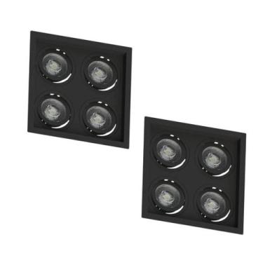 Imagem de 2 Embutido Recuado P/ 4 Lâmpadas PAR30 Preto Save Energy