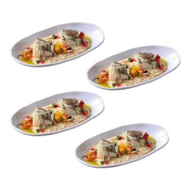 Imagem de Conjunto de Travessas Ovais Grandes Porto Brasil Orgânico New White 32x16cm - 4 Peças