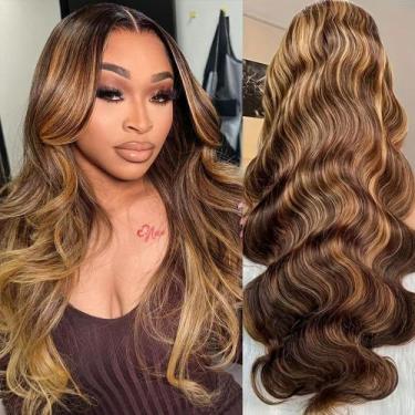 Imagem de Peruca frontal de renda Hiyoker Ombre Body Wave 60 cm de cabelo humano