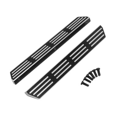 Imagem de MERIGLARE Pedais laterais de metal para carro RC, peça de reposição para atualização de pedal, placa lateral RC para caminhões de esteira para H12Y H12Y+ 1/12, Preto