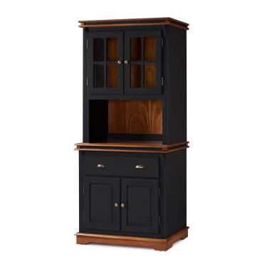 Imagem de Cristaleira Arca e Oratório 4 Portas 1 Gaveta Manchester 2002 Linz Móveis - Preto/Imbuia