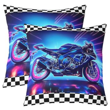 Imagem de jejeloiu Capas de almofada para bicicleta suja, azul, roxo, motocicleta, para adultos, crianças, meninos, meninas, quadrados, preto e branco, capas decorativas de esportes radicais, decoração de casa,