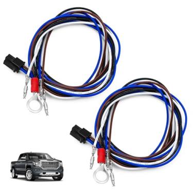 Imagem de Dunviku 2 peças espelhos de reboque carga rodando luzes de seta cablagem kit de substituição de espelho elétrico compatível com Chevy Silverado 2014-2018 1500 2500HD e GMC Sierra