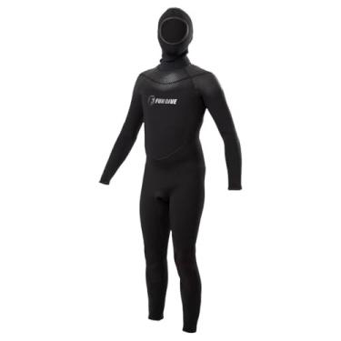 Imagem de Fun Dive Roupa de Mergulho Neoflex, Conjunto 2 Peças, Preto, Neoprene 4-way Stretch, 7mm Peito/Costas, 5mm Extremidades, Semi-Seco, com Colete 3mm (Preto, Grande)