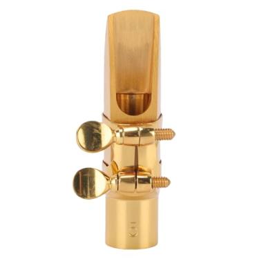 Imagem de Cryfokt Bocal de Sax 13x4x3cm, Bocal de Sax Soprano Com Latão de boné, Projetado para Saxofone Agudo, Aprimoramento de Som, Bocal de Saxofono Requintado para Entusiasta do Saxofone