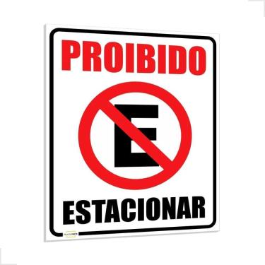Imagem de 5X Placa De Sinalização Proibido Estacionar Garagem 40X32Cm
