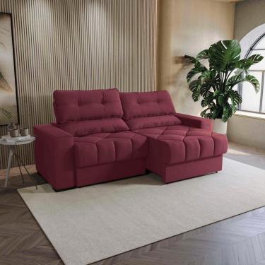 Imagem de Sofá Retrátil Kappesberg Sander Veludo Bordô