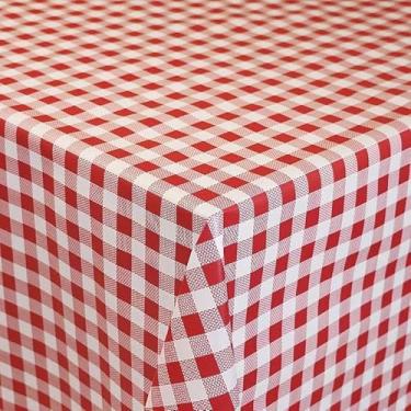 Imagem de Toalha De Mesa Plastica Termica Impermeavel Para Lugares Protecao E Decoracao(Xadrez vermelho,10 cadeiras 3,20x1,40)