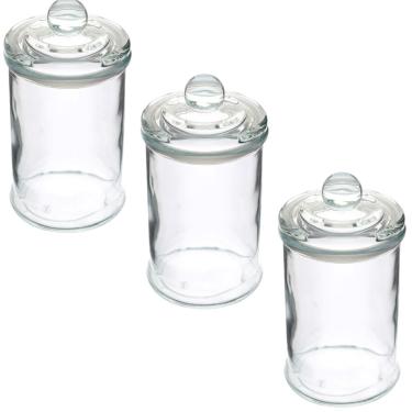 Imagem de Jogo 3 Potes De Vidro Herméticos 120ml Redondo Dynasty