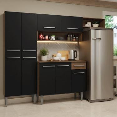 Imagem de Armário De Cozinha Completa 229cm Rustic-preto Emilly Madesa 016