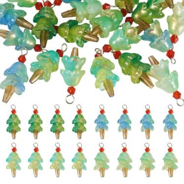 Imagem de Craftora Amuletos de cristal de vidro para árvore de Natal, 20 peças, pingentes de árvore de Natal com contas, pingentes de cristal para pendurar no inverno, enfeite para fazer joias, brincos