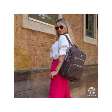 Imagem de Mochila Executiva Feminina Marrom GW2731 para Notebook 17" Alças Ajustáveis
