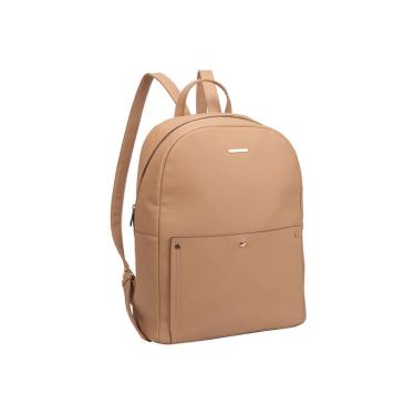 Imagem de Mochila Executiva Feminina Couro Sintético Nude AL3121TA - Porta Laptop 41x32x16,5
