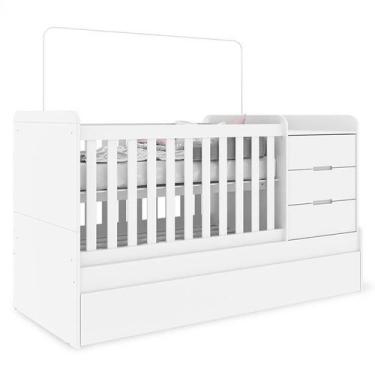 Imagem de Quarto Infantil 4 Portas Americano com Berço Multifuncional Cleo Branc