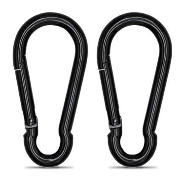 Imagem de Clipe de mosquetão KINLINK preto Heavy Duty Spring Snap Hook de 14 cm