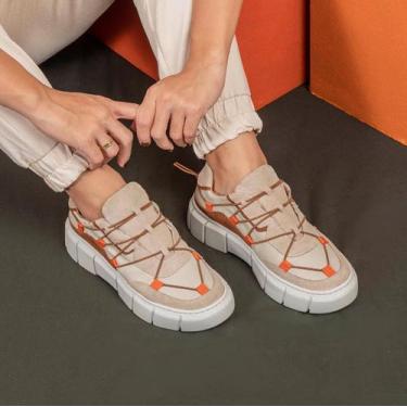 Imagem de Tênis Casual Chunky em Couro Tratorado Kifer, Nude, 40