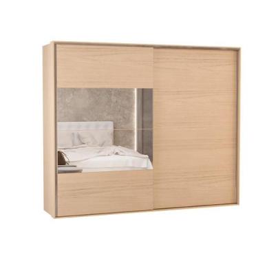 Imagem de Guarda-Roupa Casal MDF Herval Lumo, 2 Espelhos, Carvalho Nature e Off 