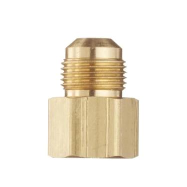 Imagem de WWECCQIJ 5/20.3 cm-18 UNF macho 3/20.3 cm Flare SAE-padrão x 1/5.1 cm BSPP acoplador fêmea conector adaptador latão encaixe de tubulação