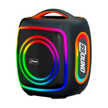 Imagem de Caixa de Som Ssound Pump Cubo Portatil Preto LED Bluetooth TWS - 420, 