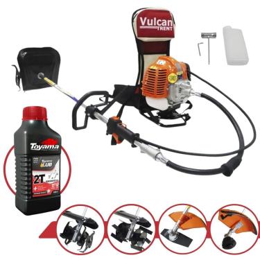 Imagem de Roçadeira Multifunções Vulcan VRC430 43cc 1,7HP Com 2 Opções de Corte Carretel + Faca 2 Pontas + Enxada Capinadeira + Enxada Cultivadora + ÓLEO TOYAMA