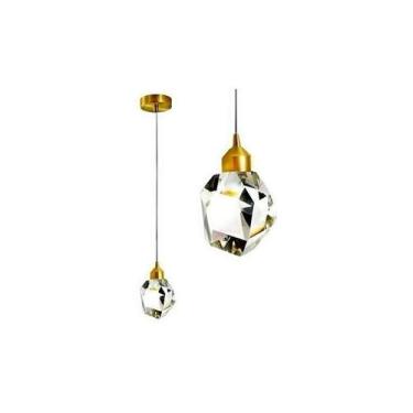 Imagem de Pendente Led 5w Pedra Cristal Corredor Cabeceira Hall 3 Cor - AAATOP