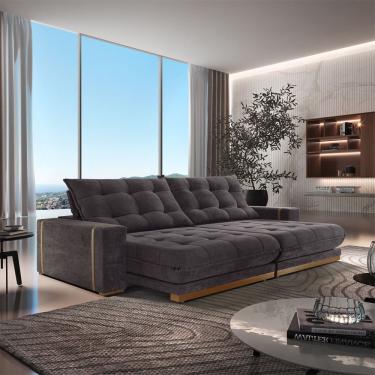 Imagem de Sofá Retrátil Guaxupé 2,50m 04 Lugares Mola Ensacada Txr Marrom