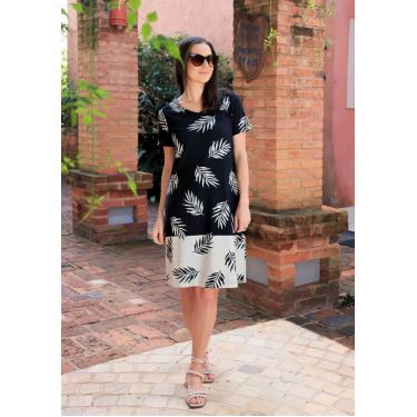 Imagem de Vestido Pau a Pique Estampado Preto