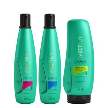 Imagem de Aneethun Cachos System Kit Shampoo Low Poo Condicionador Co-Wash No Po