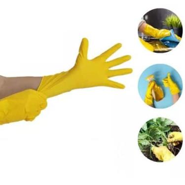 Imagem de Kit 2 Pares de Luvas Multiuso Latéx Flexível 29 Cm Cozinha Jardinagem 
