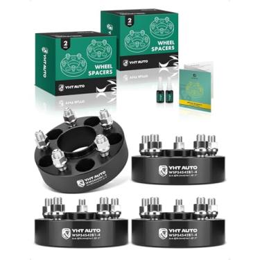 Imagem de YHTAUTO Espaçadores de roda centralizados de cubo de 5 x 4,5 polegadas compatíveis com Ford, Lincoln Models, Explorer, Mustang, GT, Aviator 5 x 114,3 espaçadores de pneu com pinos de 14 x 1,5 pinos