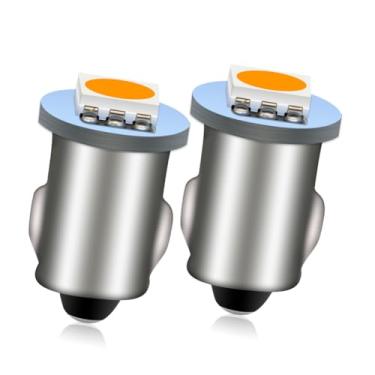 Imagem de Ruiandsion 2 lâmpadas de painel de LED 6V BA7S 5050 1SMD 30lm amarelo/âmbar automático LED painel indicador de painel de instrumentos lâmpada, terra negativa