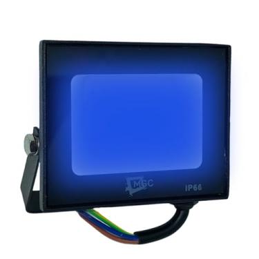 Imagem de Refletor LED Azul 10W Bivolt IP66 – Iluminação Decorativa e Resistente para Jardins e Fachadas