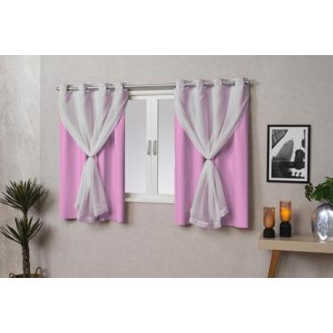 Imagem de Cortina Blackout PVC (plástico) com VOIL e Argola para Sala ou Quarto 