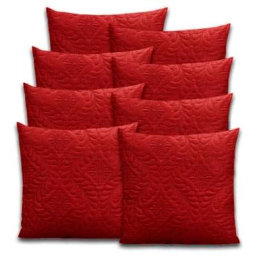 Imagem de Kit 8 Capas De Almofada 40cmx40cm Matelada Ultrassônico (Vinho)