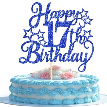 Imagem de Rsstarxi 1 Pack Happy Birthday Cake Topper Glitter One Happy Dude Birthday Decorations for Boys 17th Birthday Party Bluey Cake Decorations Supplies