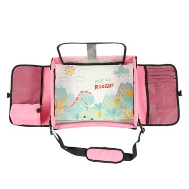 Imagem de Bandeja de viagem para crianças, bandeja de mesa estável, versátil para assento de carro resistente, bandejas de mesa destacáveis, práticas para crianças, organizador de mesa de colo para avião (rosa)