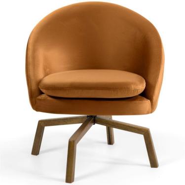 Imagem de Poltrona Decorativa Sala De Estar Giratória Rebeca Veludo